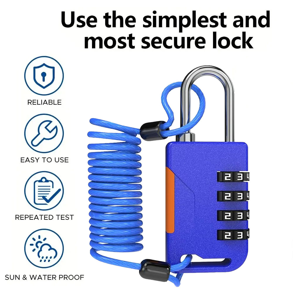 Travel Backpack Anti Theft - Cadeado de combinação de 4 dígitos