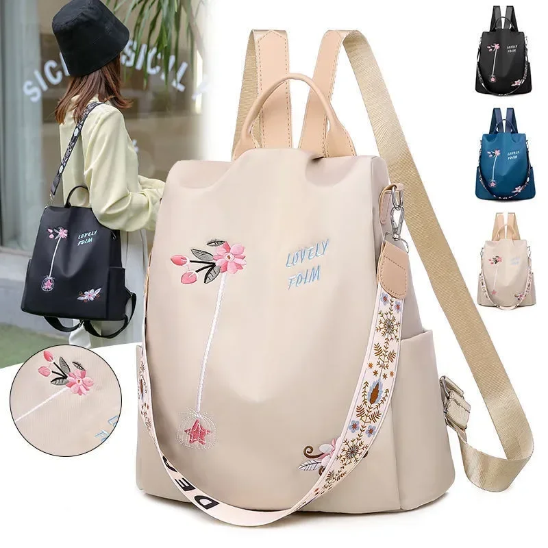Travel Backpack Anti Theft - Mochila Feminina Impermeável de Oxford com