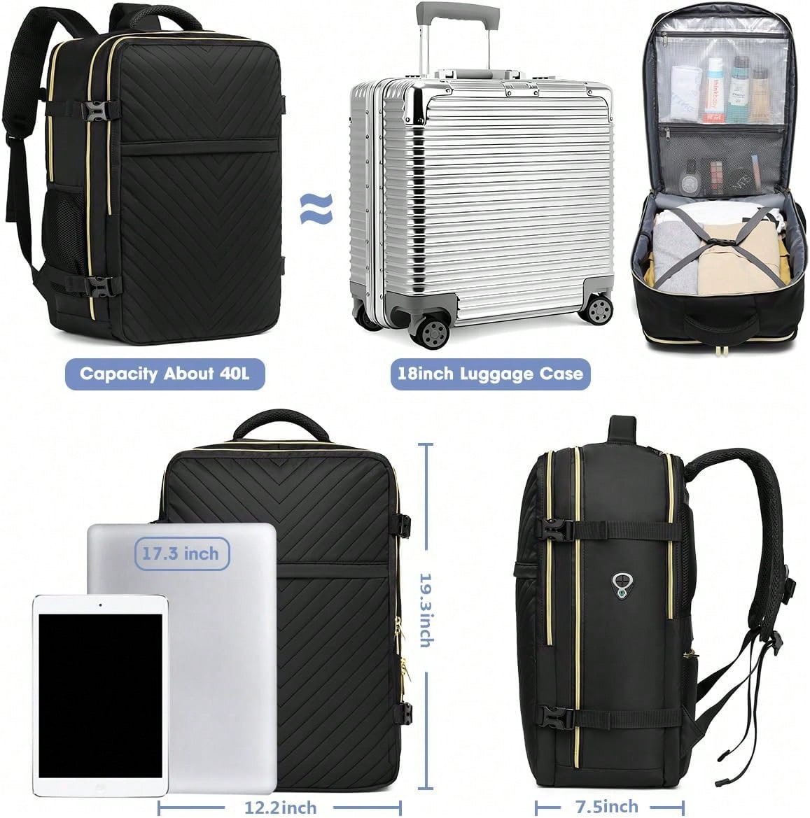 Mochila de viagem grande para  - Travel Backpack Anti Theft avaliação e preço