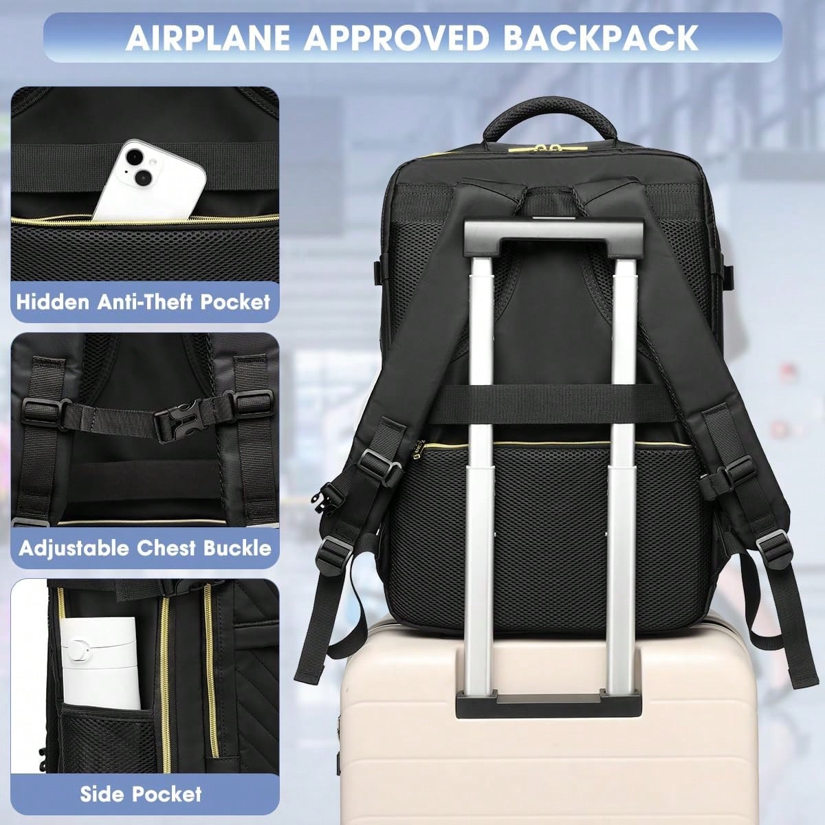 Mochila de viagem grande para  - Travel Backpack Anti Theft avaliação e preço
