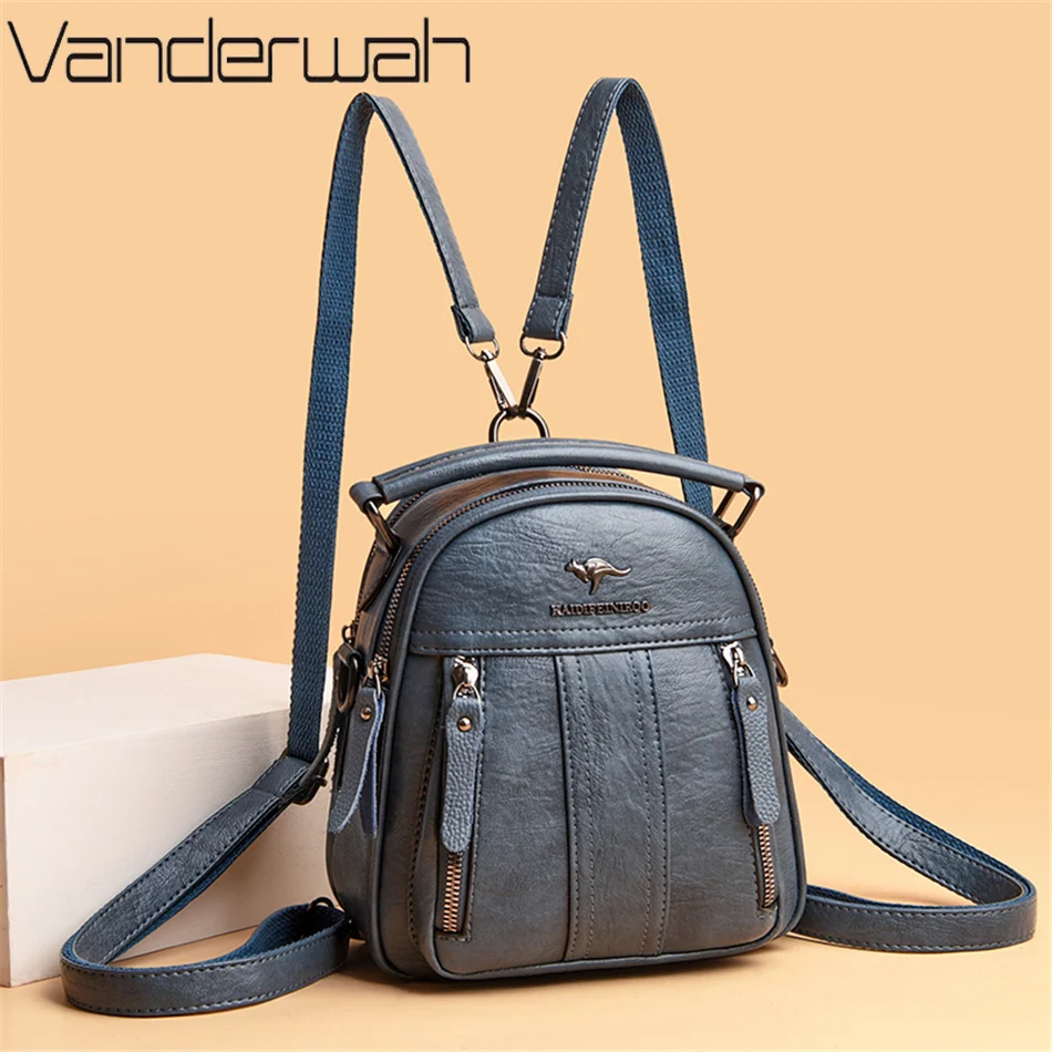 4 em 1 mochilas de couro multi - Mini Backpack Purse avaliação e preço
