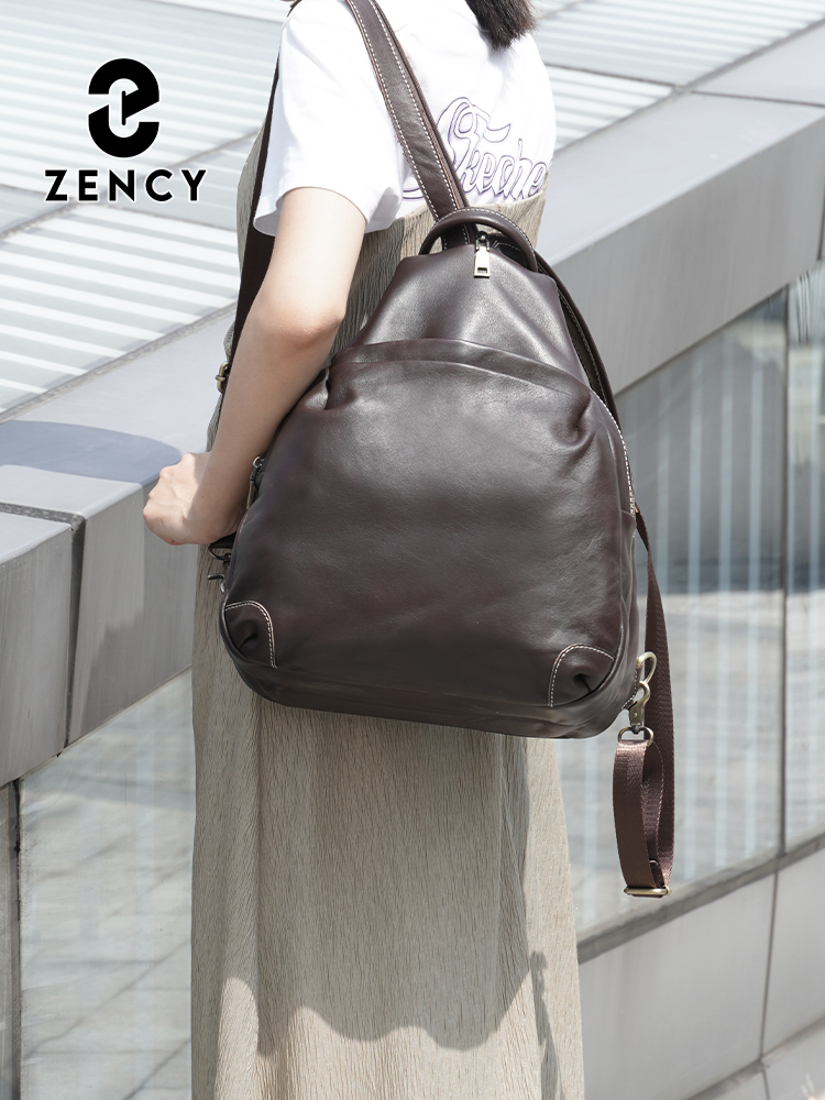Zency mochilas de couro genuín - Travel Backpack Anti Theft avaliação e preço