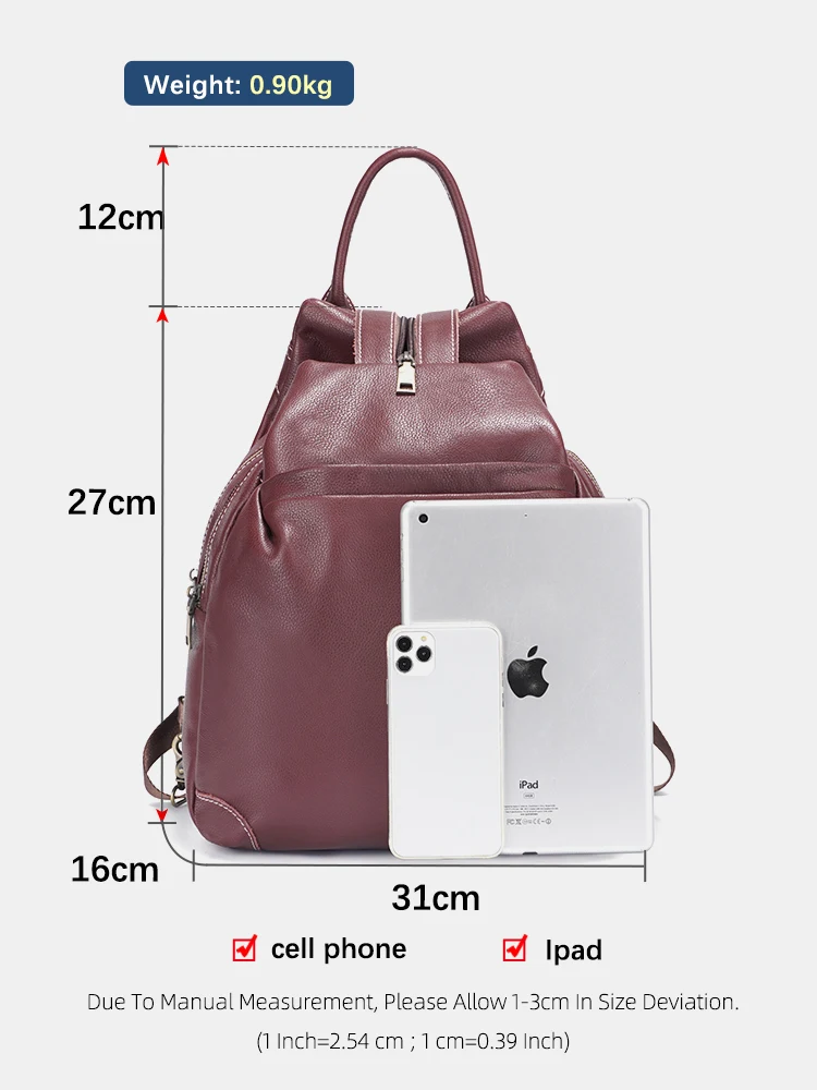 Zency mochilas de couro genuín - Travel Backpack Anti Theft avaliação e preço