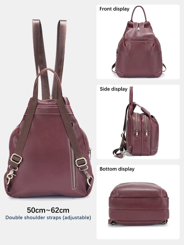 Zency mochilas de couro genuín - Travel Backpack Anti Theft avaliação e preço