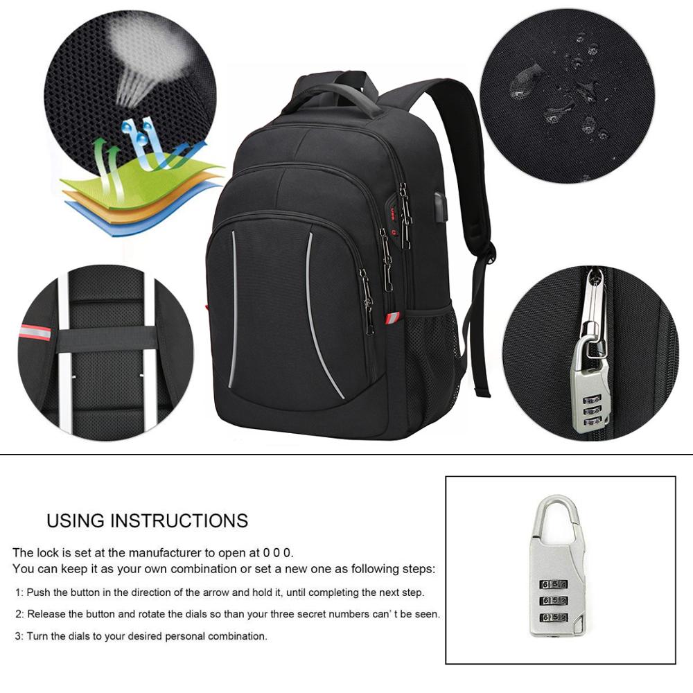 Homens multifuction viagem moc - Travel Backpack Anti Theft avaliação e preço