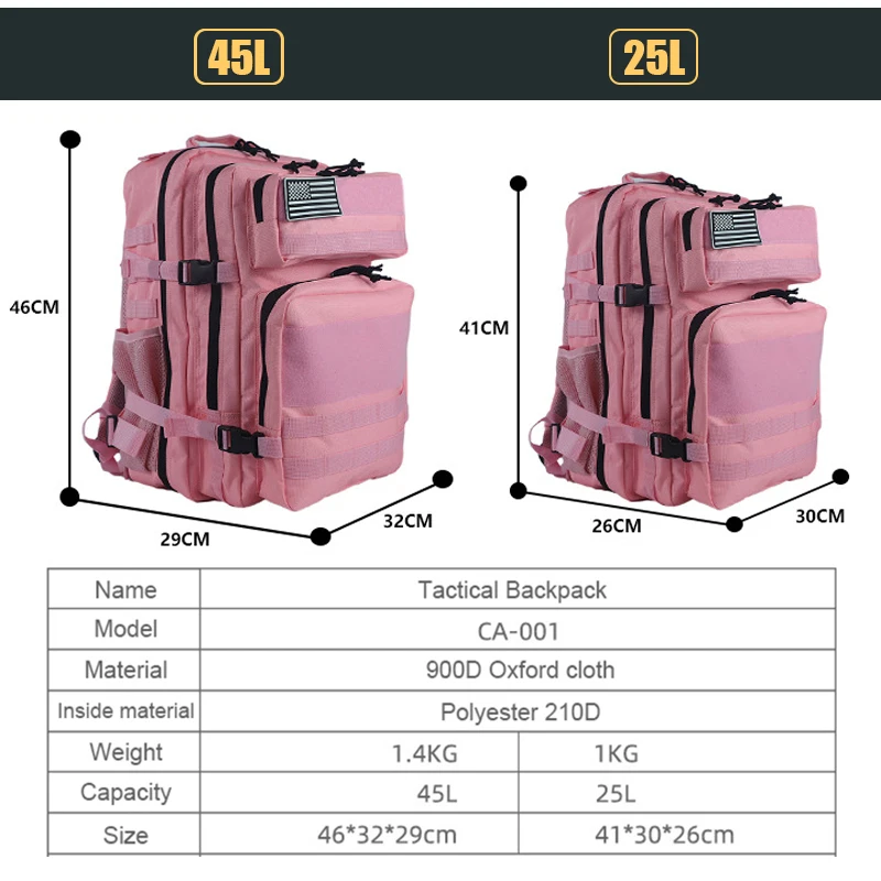 Mochila tática 25l/45l 3p para - Rucksack Military Style avaliação e preço